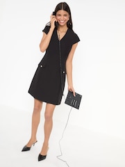 Friends Like These Black Mini Cap Sleeve Tailored Dress - Image 5 of 5