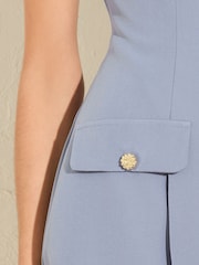 Friends Like These Blue Mini Cap Sleeve Tailored Dress - Image 2 of 4