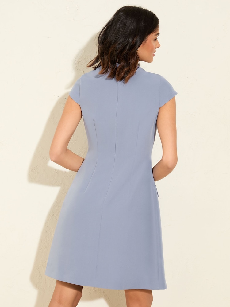 Friends Like These Blue Mini Cap Sleeve Tailored Dress - Image 4 of 4