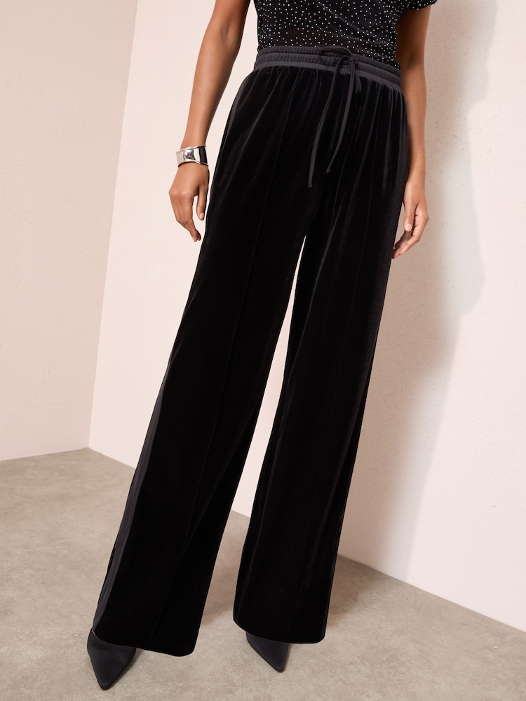 Friends Like These Black Velvet Trousers - Image 1 of 5