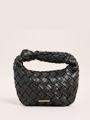 Lipsy Black Faux leather Weave Knot Handle Bag - Image 2 of 4