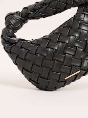 Lipsy Black Faux leather Weave Knot Handle Bag - Image 4 of 4