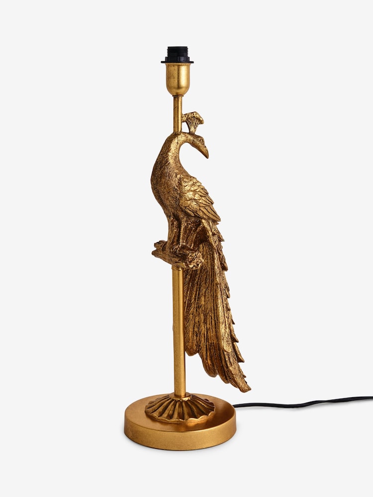 Brass Peacock Table Lamp Base - Image 1 of 8