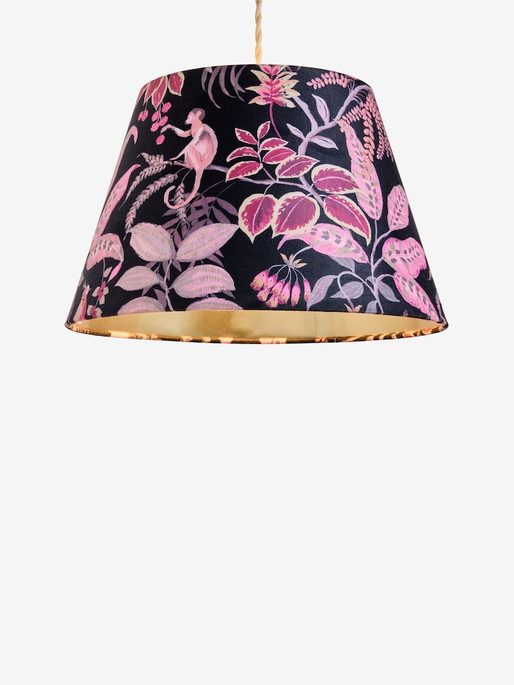 Purple Dark Floral Print Easy Fit Pendant Lamp Shade - Image 1 of 2
