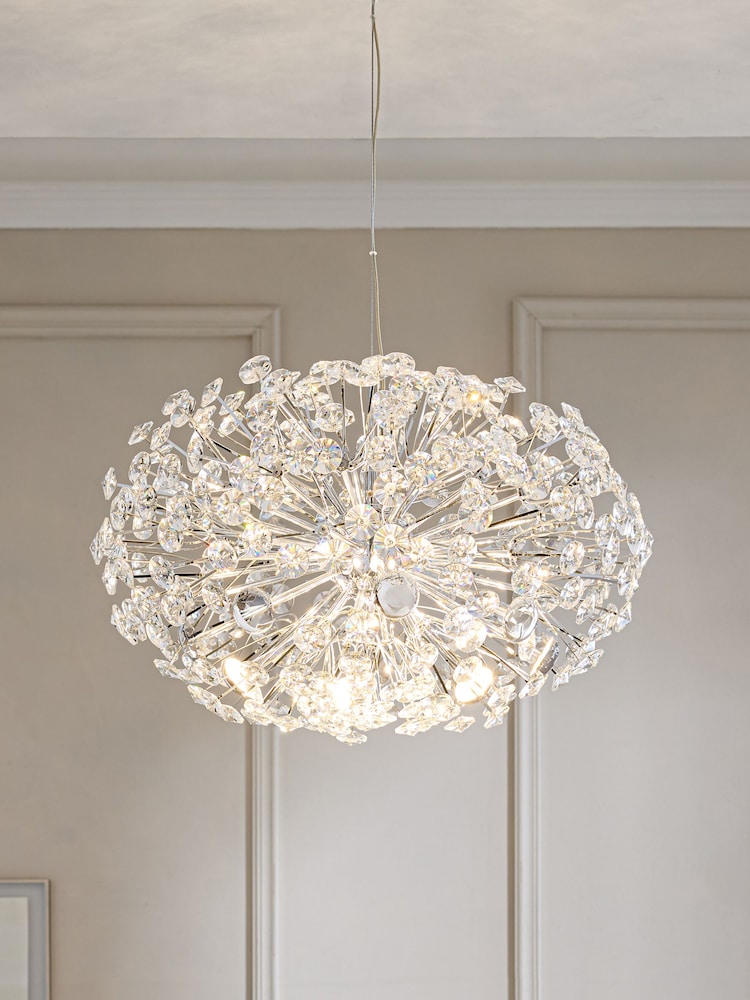 Chrome Fiori Pendant Chandelier Ceiling Light - Image 1 of 5 Chrome Fiori Pendant Chandelier Ceiling Light - Image 1 of 5