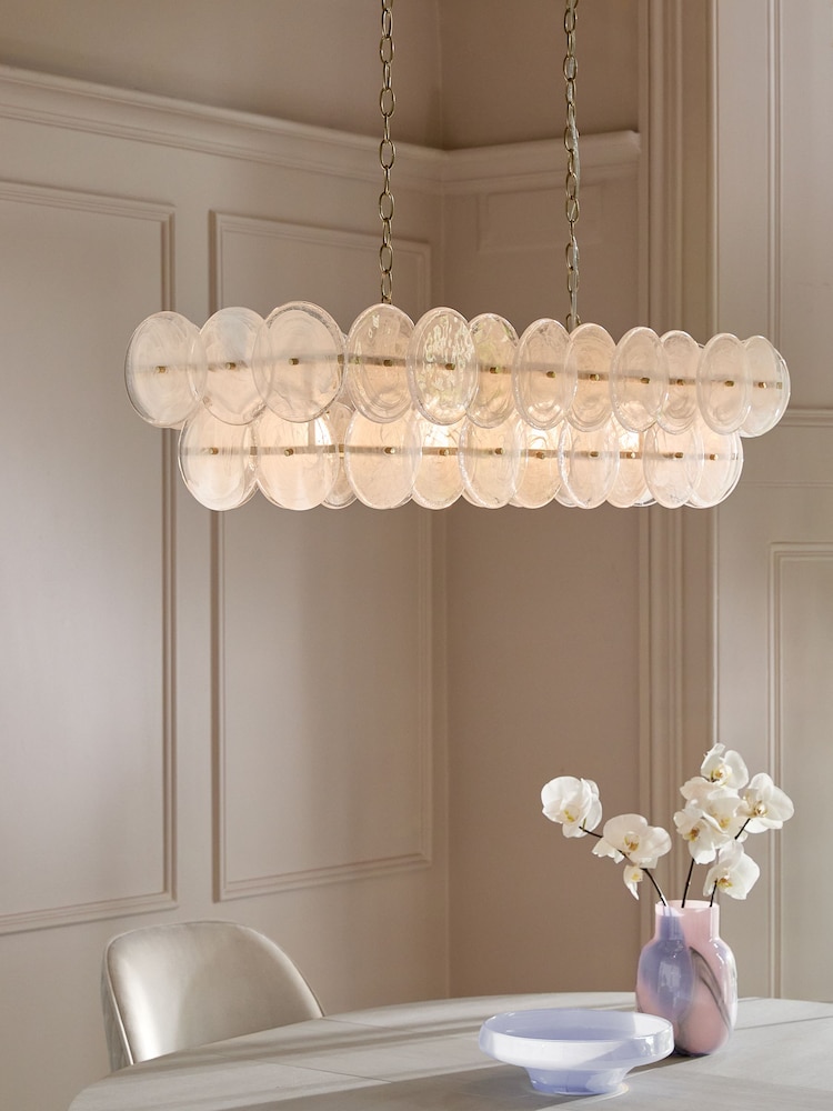 White Claremont Linear Pendant Ceiling Light - Image 1 of 4