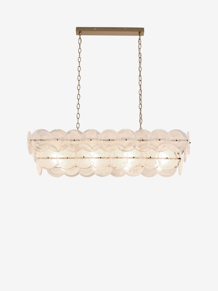 White Claremont Linear Pendant Ceiling Light - Image 4 of 4