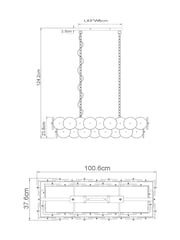 White Claremont Linear Pendant Ceiling Light - Image 5 of 5