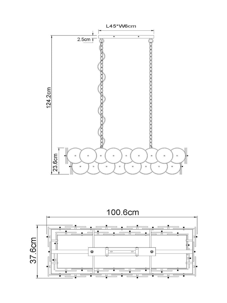 White Claremont Linear Pendant Ceiling Light - Image 5 of 5 White Claremont Linear Pendant Ceiling Light - Image 5 of 5