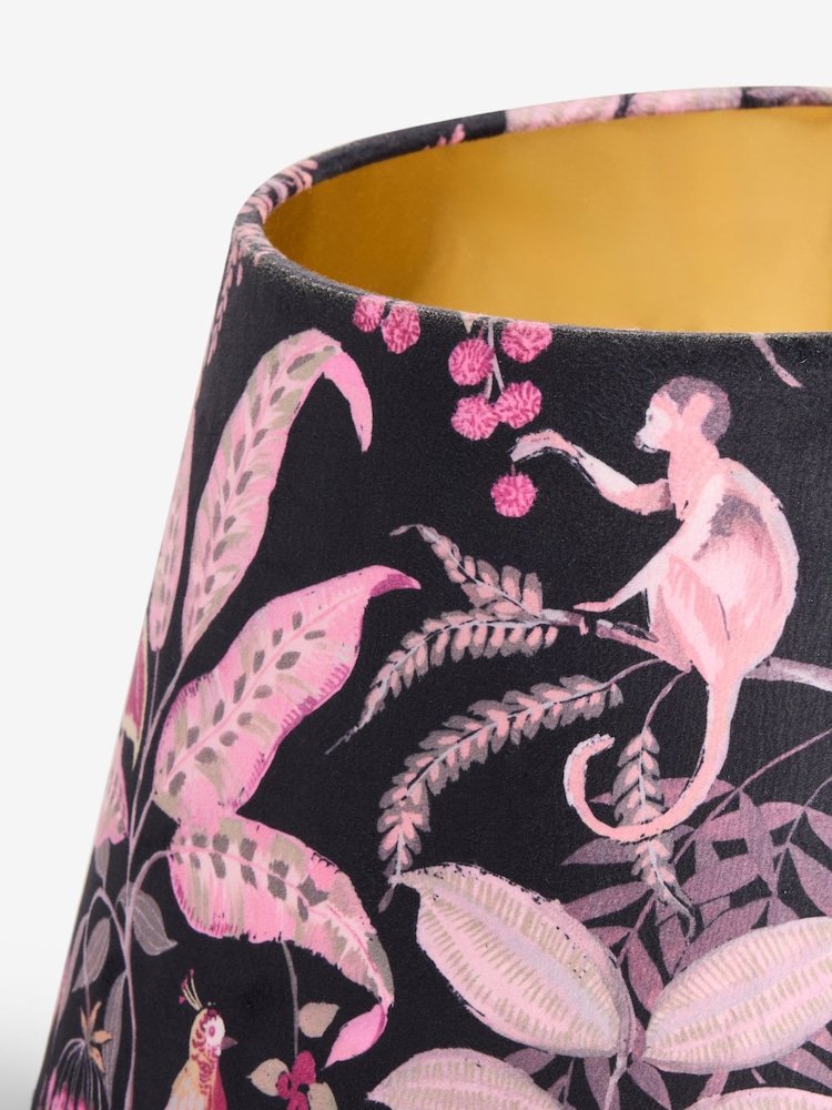 Black Floral Velvet Lamp Shade - Image 6 of 6