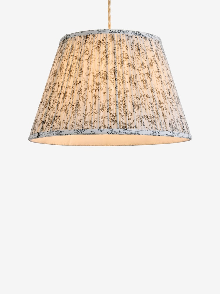 Black/White Easy Fit Country Floral Print Pendant Lamp Shade - Image 1 of 1