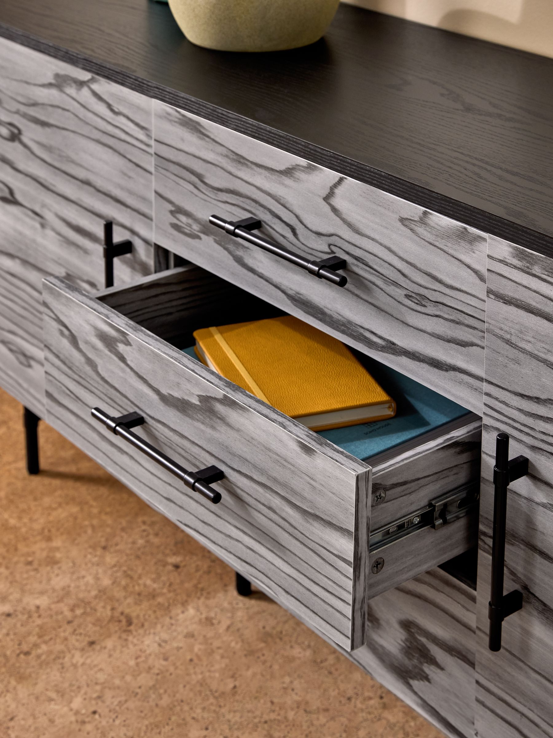 Buy MADE.COM Grey Pine Effect Zeke Large Sideboard from the Next