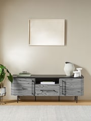 MADE.COM Grey Pine Effect Zeke Wide Up to 58 Inch TV Unit - Image 1 of 6