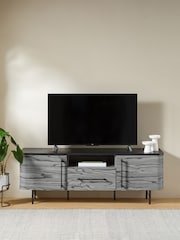 MADE.COM Grey Pine Effect Zeke Wide Up to 58 Inch TV Unit - Image 2 of 6