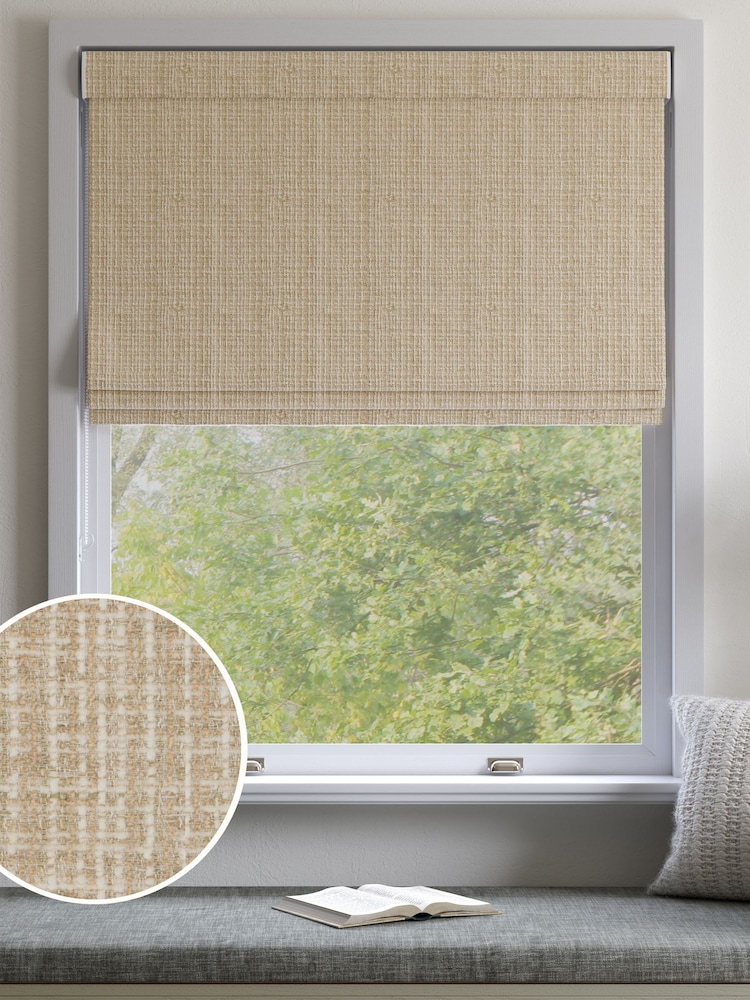 Natural Textured Weave Made to Measure Roman Blind - Image 1 of 6