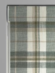 Green Linen Look Check Made to Measure Roman Blind - Image 3 of 6