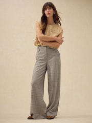 Yellow Check Wide Leg Trousers - Image 1 of 7