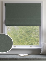 Green Touch of Linen Made to Measure Roman Blind - Image 1 of 5
