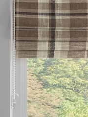 Natural Linen Look Check Made to Measure Roman Blind - Image 2 of 6