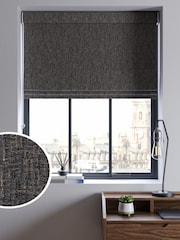 Charcoal Grey Textured Weave Made to Measure Roman Blind - Image 1 of 6