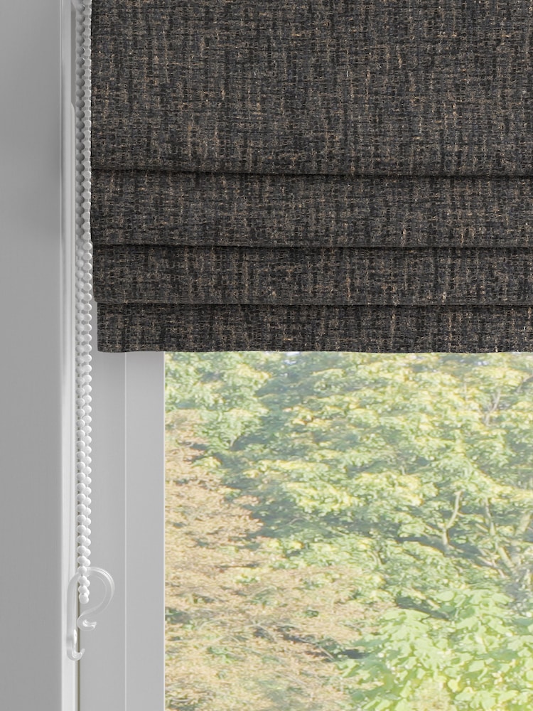 Charcoal Grey Textured Weave Made to Measure Roman Blind - Image 2 of 6