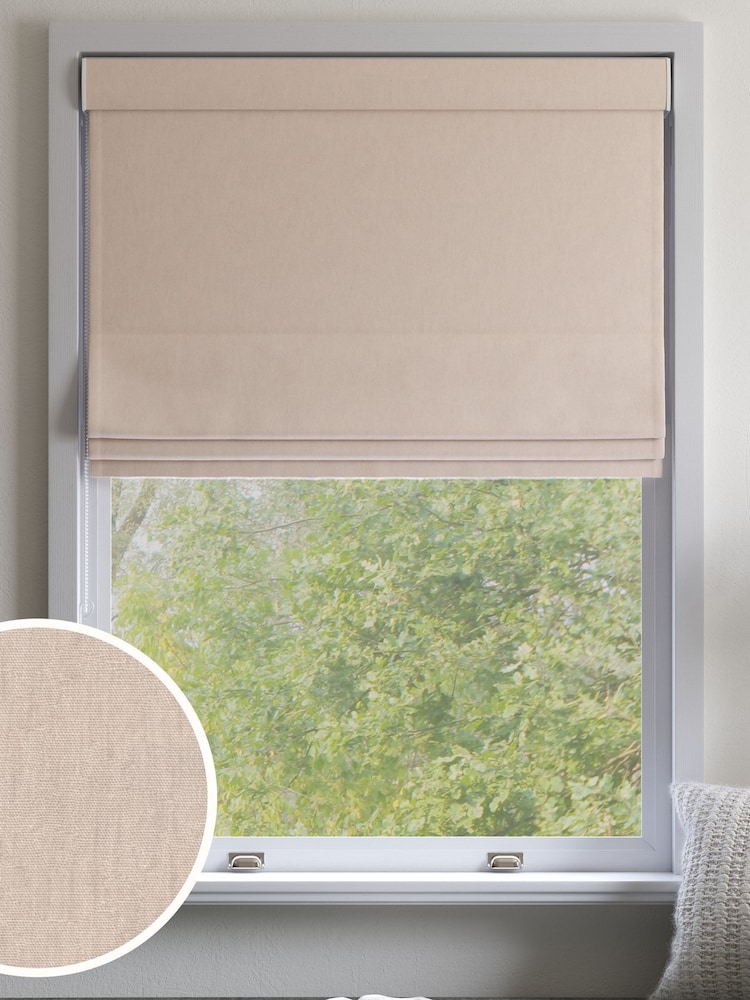 Natural Pink Cotton Made to Measure Roman Blind - Image 1 of 6