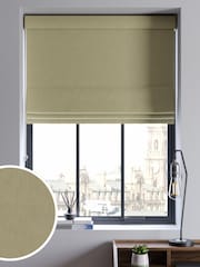 Green Khaki Cotton Made to Measure Roman Blind - Image 1 of 6