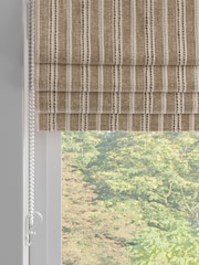 Dark Natural/Grey Woven Stripe Made to Measure Roman Blind - Image 2 of 5