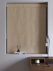 Dark Natural/Grey Woven Stripe Made to Measure Roman Blind - Image 4 of 5
