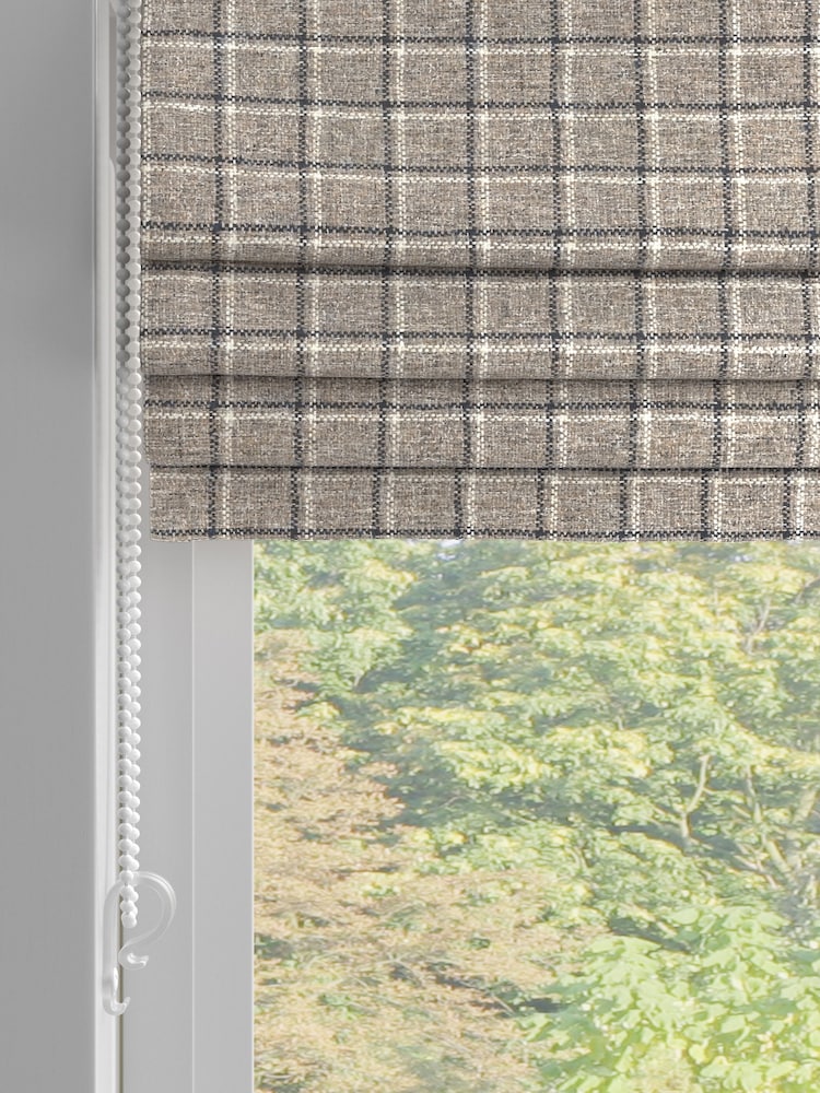 Grey Simplicity Check Made to Measure Roman Blind - Image 2 of 6