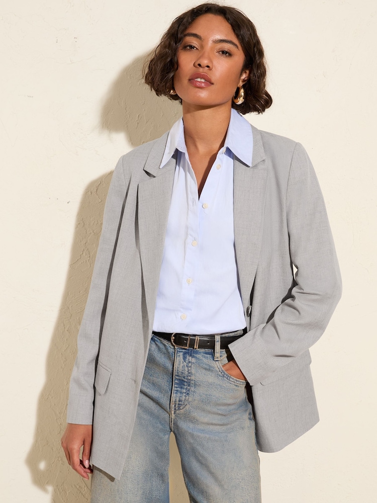 Friends Like These Grey Tonic Boyfriend Premium Tailored Blazer - Image 1 of 4