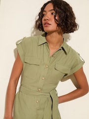 Friends Like These Khaki Green Utility Jumpsuit - Image 2 of 4