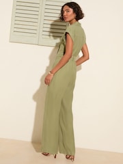 Friends Like These Khaki Green Utility Jumpsuit - Image 4 of 4