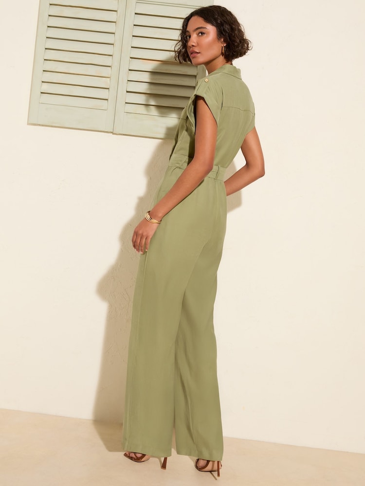 Friends Like These Khaki Green Utility Jumpsuit - Image 4 of 4