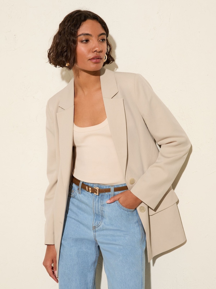 Friends Like These Neutral Boyfriend Premium Tailored Blazer - Image 1 of 4