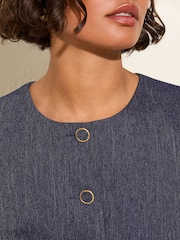 Friends Like These Blue Tonic Collarless Trophy Tailored Jacket - Image 2 of 5