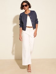 Friends Like These Blue Tonic Collarless Trophy Tailored Jacket - Image 3 of 5