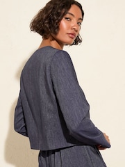 Friends Like These Blue Tonic Collarless Trophy Tailored Jacket - Image 5 of 5