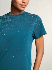 Lipsy Blue Embellished T-Shirt - Image 2 of 4