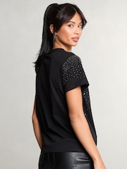 Lipsy Black 1 Embellished T-Shirt - Image 4 of 4