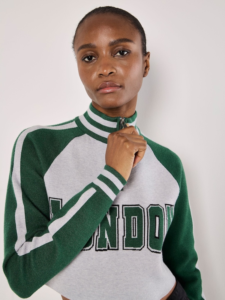 Apricot Green London Zip Detail Jumper - Image 2 of 4 Apricot Green London Zip Detail Jumper - Image 2 of 4