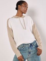 Apricot Cream Colourblock Knitted Hoodie - Image 2 of 5