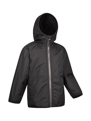 Mountain Warehouse Black Robin Kids Water Resistant Borg Lined Jacket - Image 2 of 6