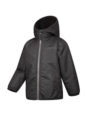 Mountain Warehouse Black Robin Kids Water Resistant Borg Lined Jacket - Image 4 of 6