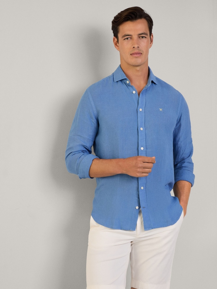 Hackett Tailored Fit Linen Shirt - Image 1 of 8