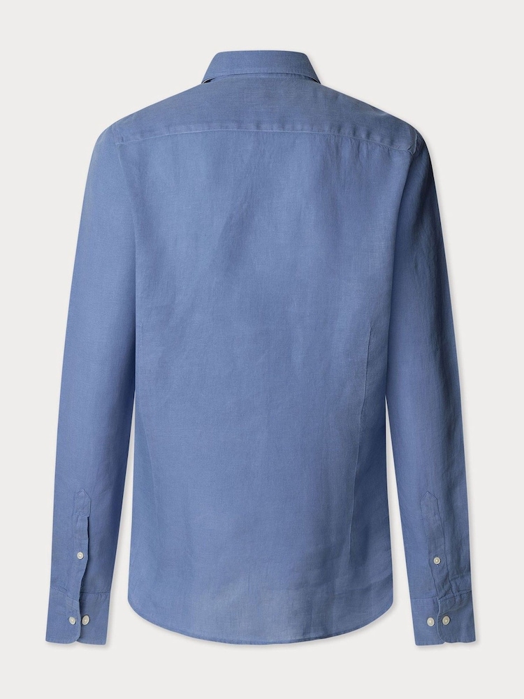 Hackett Tailored Fit Linen Shirt - Image 8 of 8