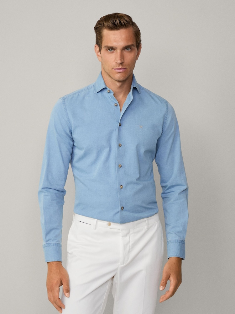 Hackett Tailored Fit Denim Shirt - Image 2 of 8
