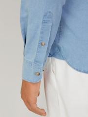 Hackett Tailored Fit Denim Shirt - Image 5 of 8