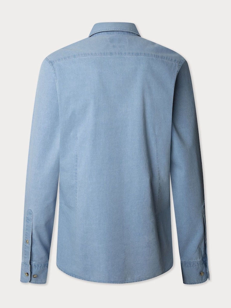 Hackett Tailored Fit Denim Shirt - Image 8 of 8