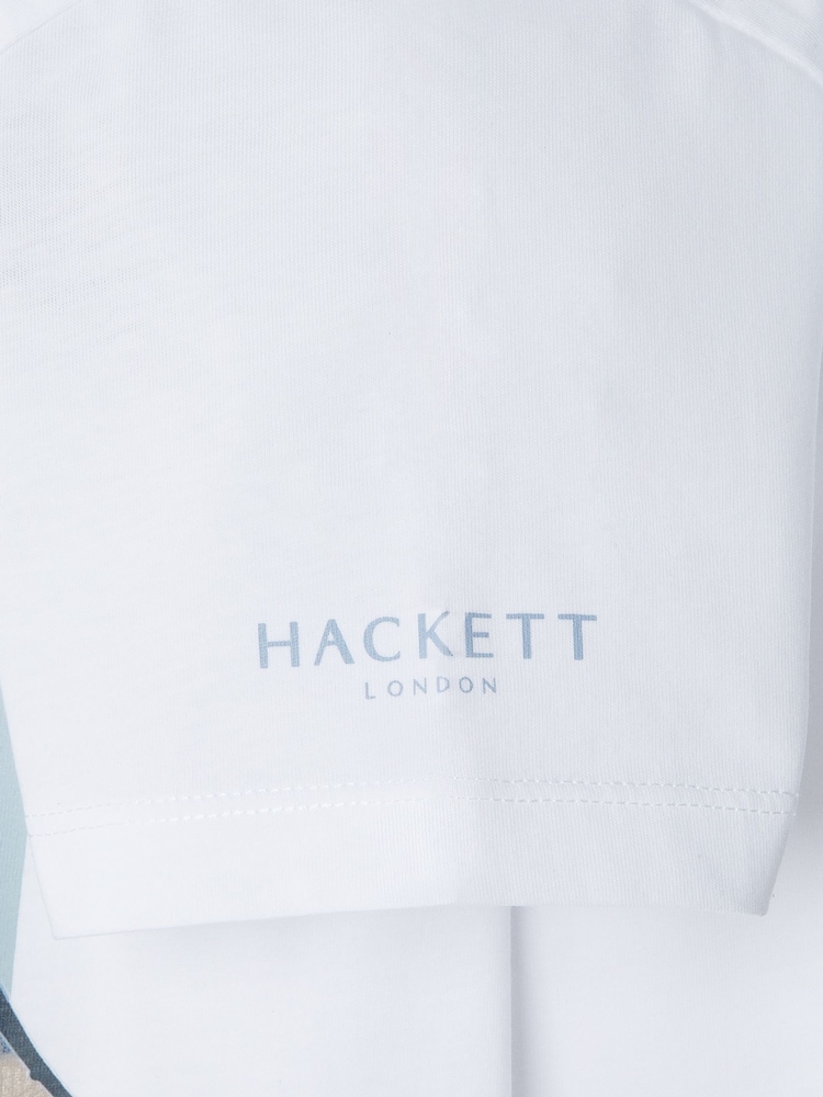 أبيض - Hackett Classic Fit Sailboat T-Shirt - صورة 4 من 4